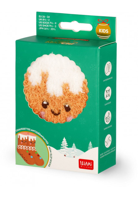 Protišmykové ponožky Legami Non-Slip Socks - It's A Match! - Gingerbread - Kid