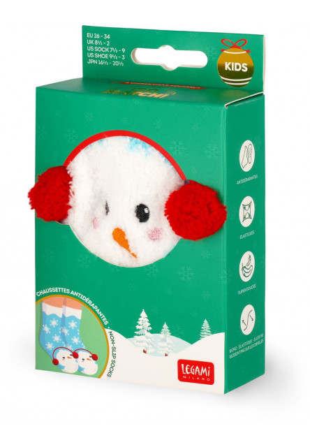 Protišmykové ponožky Legami Non-Slip Socks - It's A Match! - Snowman - Kid