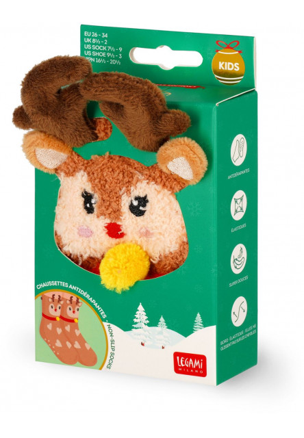Protišmykové ponožky Legami Non-Slip Socks - It's A Match! - Reindeer - Kid