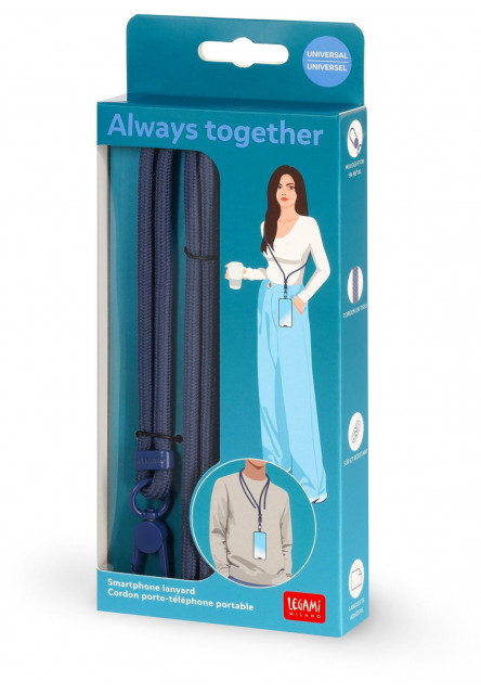 Šnúrka na telefón Legami Smartphone Lanyard - Always Together - Blueberry