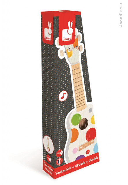 Drevené ukulele Confetti so reálnym zvukom 4 struny od 3-8 rokov