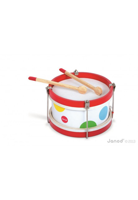 Drevený bubon pre deti Confetti od 2 rokov na zavesenie na krk