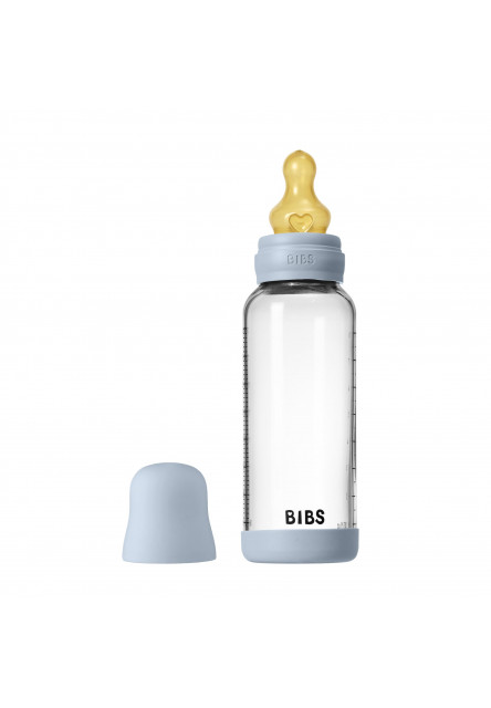 Antikoliková sklenená fľaša s kaučukovým cumlíkom 240ml (Sage)