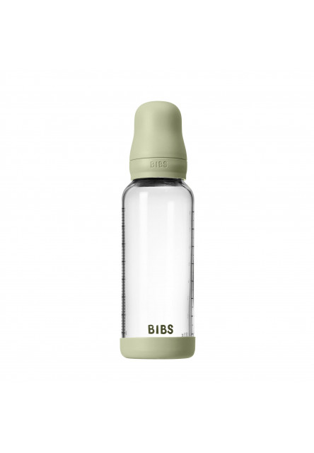 Antikoliková sklenená fľaša s kaučukovým cumlíkom 240ml (Sage)