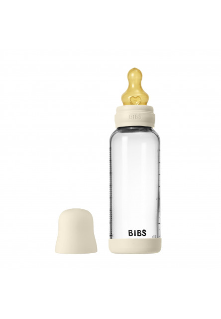 Antikoliková sklenená fľaša s kaučukovým cumlíkom 240ml (Sage)