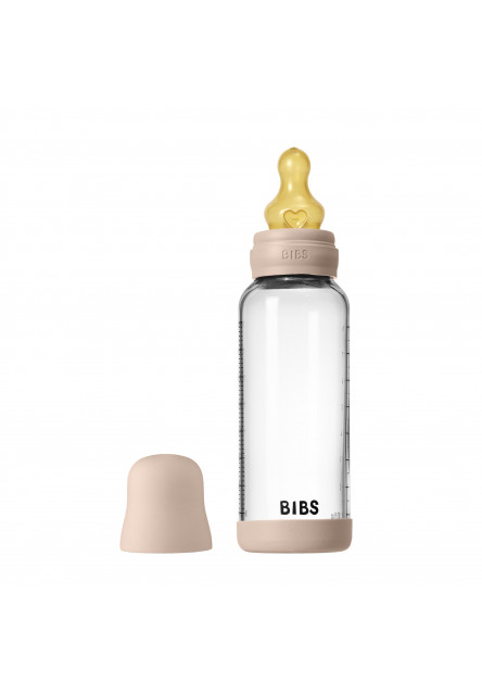 Antikoliková sklenená fľaša s kaučukovým cumlíkom 240ml (Sage)