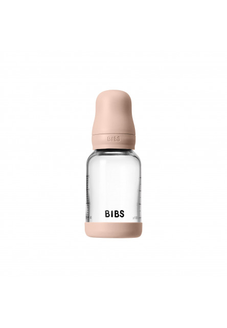 Antikoliková sklenená fľaša so silikónovým cumlíkom 120ml (Ivory)