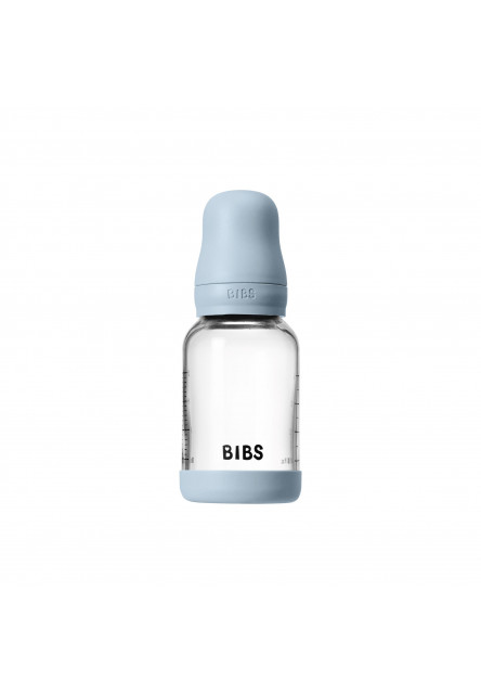 Antikoliková sklenená fľaša so silikónovým cumlíkom 120ml (Ivory)