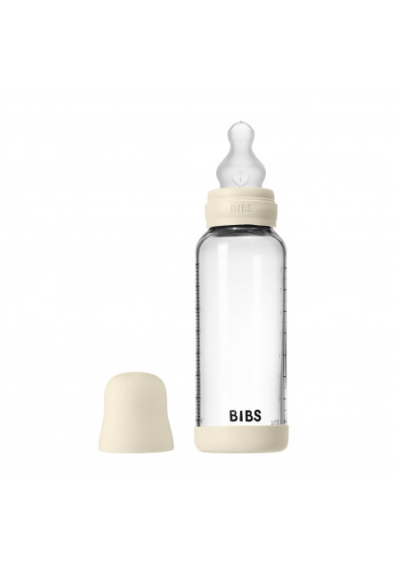 Antikoliková sklenená fľaša so silikónovým cumlíkom 240ml (Sage)