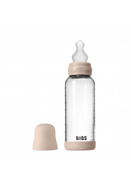 Antikoliková sklenená fľaša so silikónovým cumlíkom 240ml (Sage)