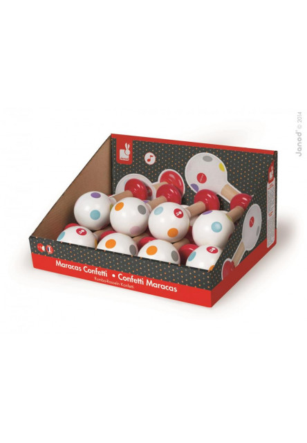 Detské drevené rumbagule pre deti Confetti Maracas 1 ks od 1 roka