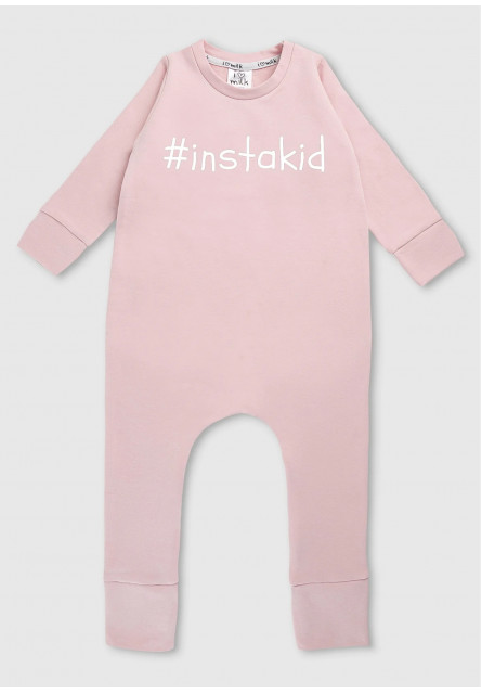 Powder pink long sleeved romper "instakid"