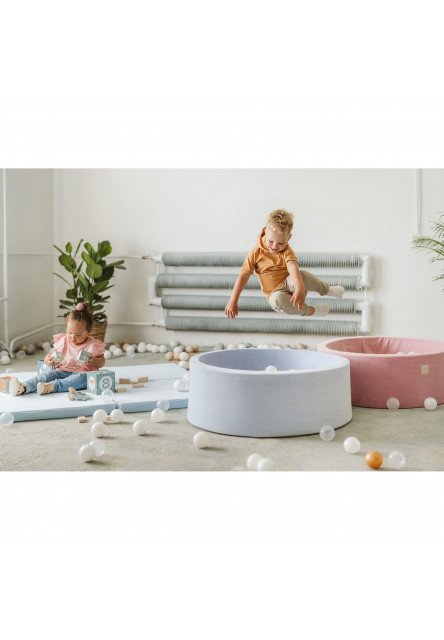 Suchý bazénik s loptičkami 90x40cm s 300 loptičkami, tmavo šedá: biela, šedá