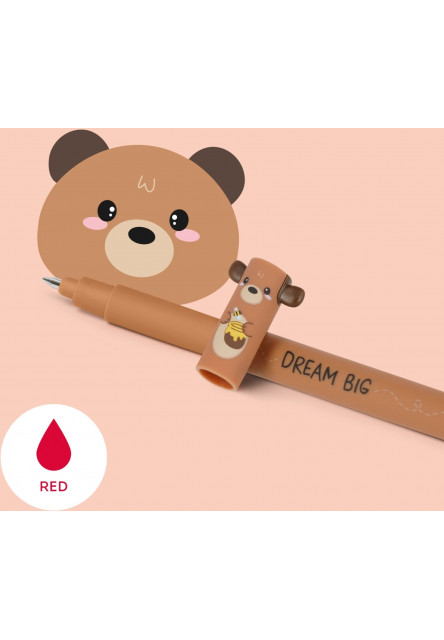 Gumovacie pero Legami Erasable Gel Pen - Erasable Pen - Teddy Bear - Red Ink