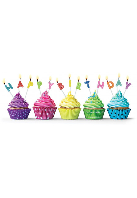 Narodeninové tortové sviečky Legami - Happy Birthday