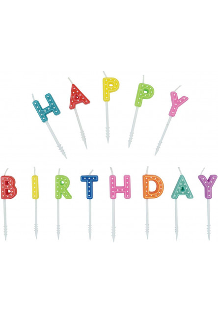 Narodeninové tortové sviečky Legami - Happy Birthday