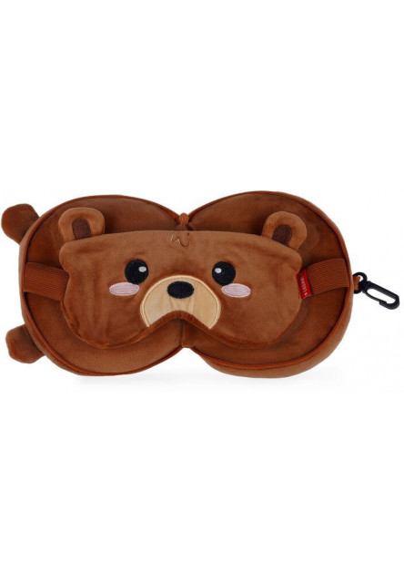 Cestovný vankúšik s maskou na spanie Legami Travel Pillow With Sleep Mask - My Travel Buddy - Teddy Bear