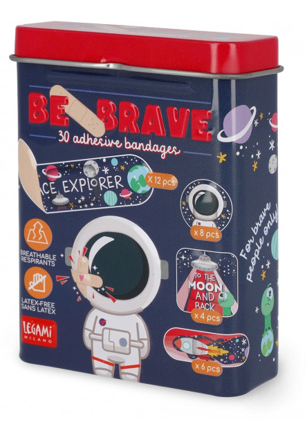 Set náplastí Legami Be Brave - 30 Printed Adhesive Bandages - Space