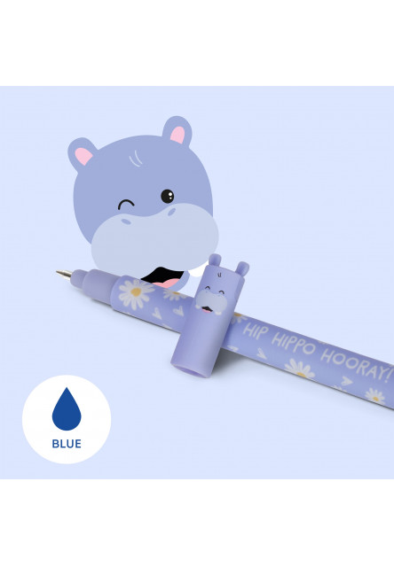 Gumovacie pero Legami Erasable Gel Pen - Erasable Pen - Hippo - Blue Ink