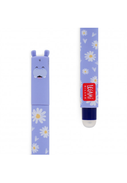 Gumovacie pero Legami Erasable Gel Pen - Erasable Pen - Hippo - Blue Ink