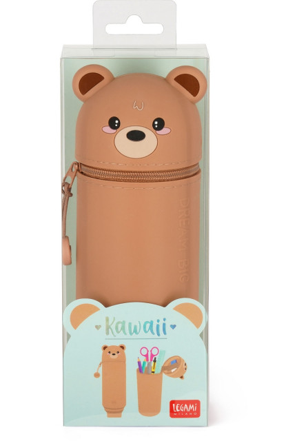 Peračník Legami 2-In-1 Silicone Pencil Case - Kawaii - Teddy Bear