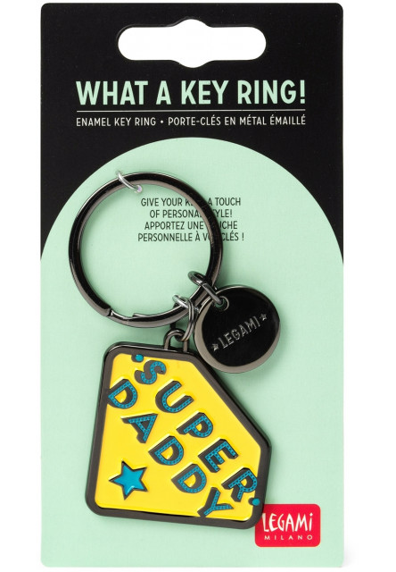 Prívesok na kľúče Legami Enamel Key Ring - What A Key Ring - Super Daddy