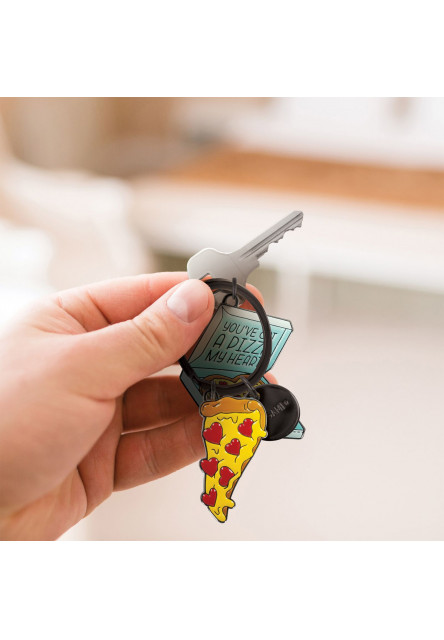 Kľúčenka Legami Set Of 2 Enamel Key Rings - What A Key Ring! - Pizza