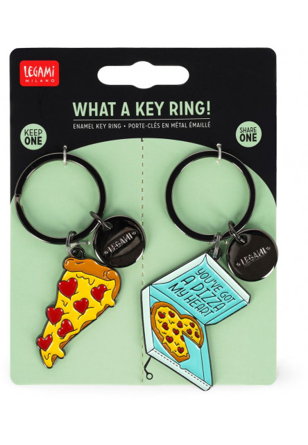 Kľúčenka Legami Set Of 2 Enamel Key Rings - What A Key Ring! - Pizza