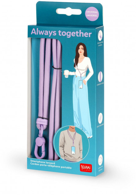 Šnúrka na telefón Legami Smartphone Lanyard - Always Together - Lilac
