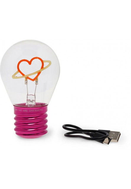Dekoračné svetlo Legami Lightbulb-Shaped Table Lamp - Bulb Fiction - Planet Heart