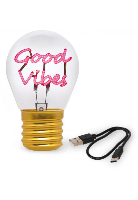 Dekorační světlo Legami Bulb Fiction - Good Vibes