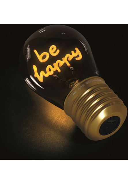 Dekorační světlo Legami Bulb Fiction - Be Happy