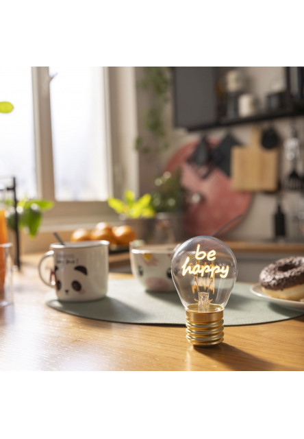 Dekorační světlo Legami Bulb Fiction - Be Happy