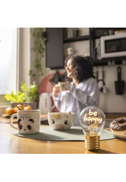 Dekorační světlo Legami Bulb Fiction - Be Happy