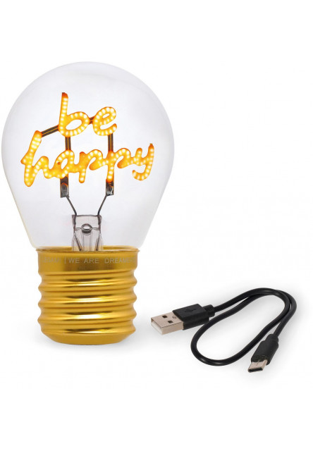 Dekorační světlo Legami Bulb Fiction - Be Happy
