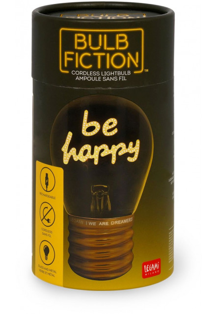 Dekorační světlo Legami Bulb Fiction - Be Happy