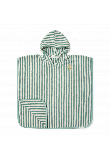 Plážové pončo Seashells / Stripes Surf Blue