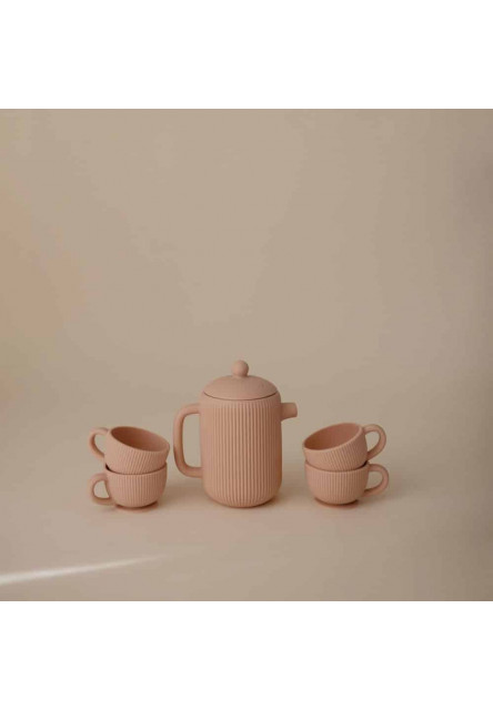 Silikónová čajová súprava mushie - blush