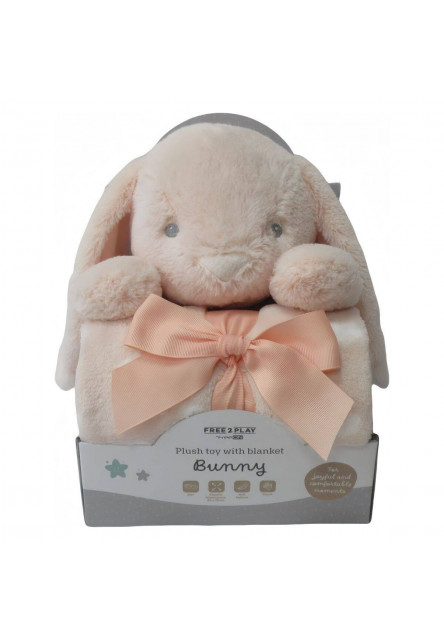 Free2Play Plyšová hračka s dekou Bunny Peach