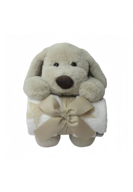 Free2Play Plyšová hračka s dekou Puppy Brown/White
