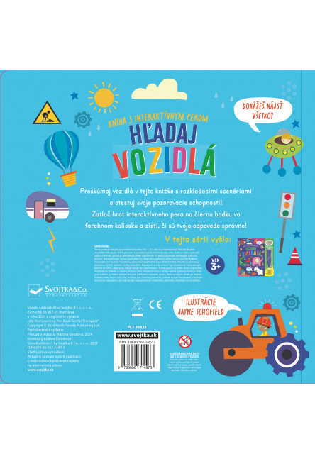 Kniha s interaktívnym perom Hľadaj vozidlá