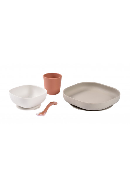 Jedálenská sada silikónová 4-dielna Terracotta