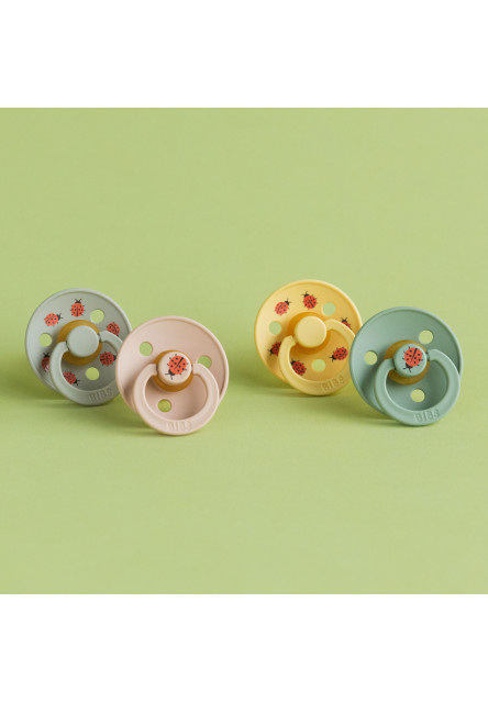 BIBS STUDIO Colour Ladybug cumlíky z prírodného kaučuku 2ks – veľkosť 1 (Blush Mix)