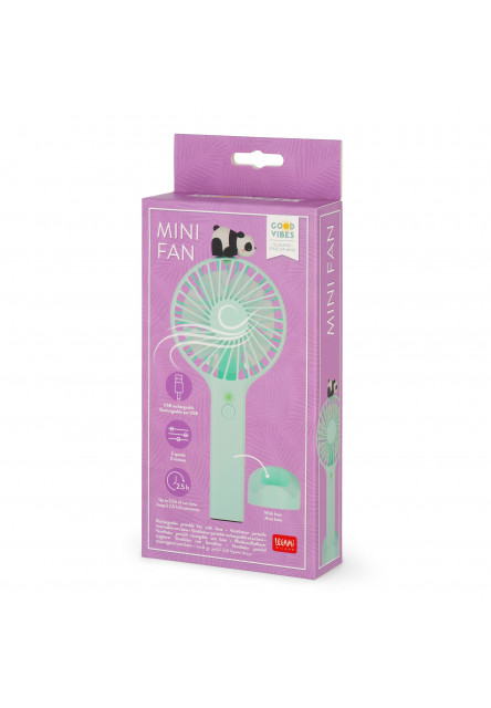 Cestovný vetráčik Legami Rechargeable Portable Fan With - Mini Fan - Panda