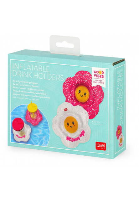 Nafukovací držiak nápojov Legami Set Of 2 Inflatable Drink Holders - Daisy
