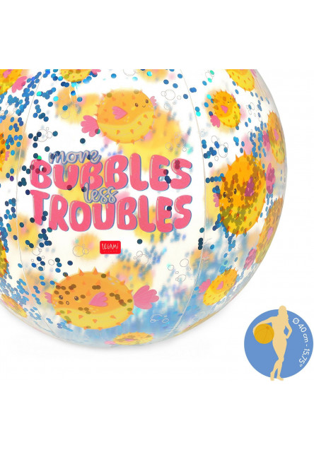 Nafukovacia lopta Legami Glitter Beach Ball - Pufferfish