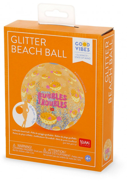 Nafukovacia lopta Legami Glitter Beach Ball - Pufferfish