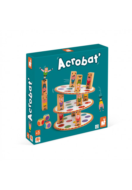 Spoločenská hra pre deti Akrobat od 5 rokov 2-8 hráčov hra na motoriku a rovnováhu