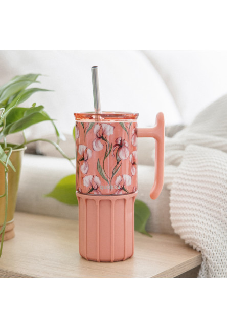 Nerezový termohrnček so slamkou Umi Floral Coral 720 ml