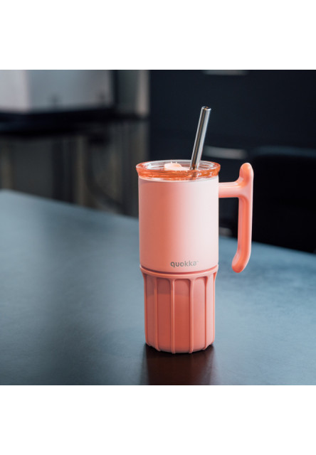 Nerezový termohrnček so slamkou Umi Peachy Pink 720 ml